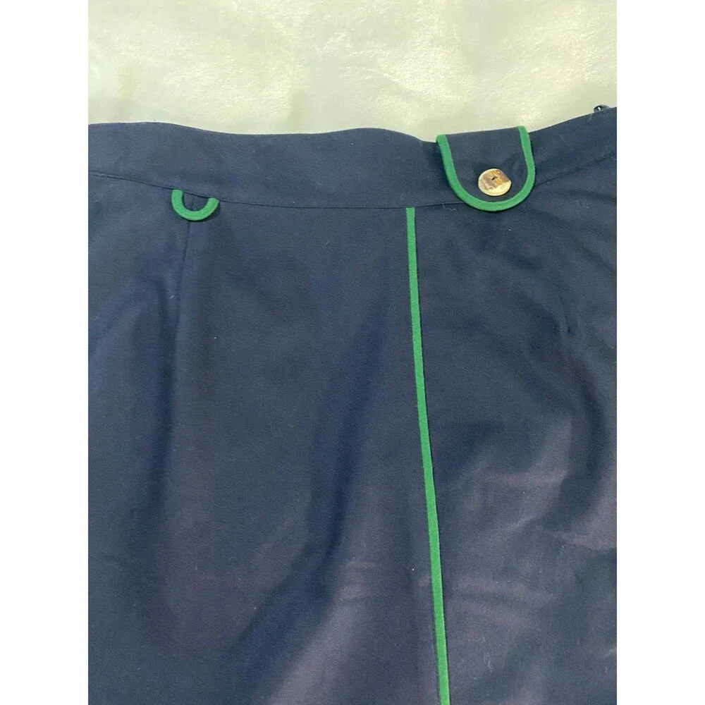 Vintage 70 Heller Salzburg Made In Austria Pencil Skirt Bavaria Octoberfest Navy - Picture 3 of 10